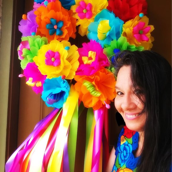 Summer Front Door Wreath Make Your Friend Smile, Birthday, Celebration - Picture 4 of 5